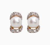 zelta auskari ar pērlēm 19036274